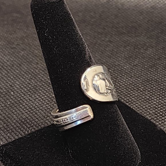 Vintage Sterling Silver Adjustable Spoon Ring - Picture 4 of 4
